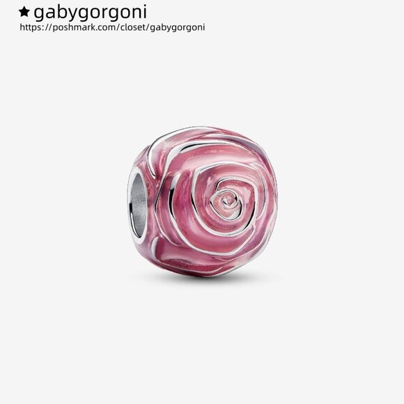 Pandora Pink Rose in Bloom Charm - Picture 1 of 6